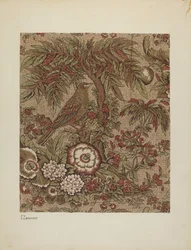 Gedrukt Katoenen Chintz, c. 1940