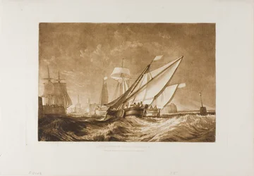 Ingang van de haven van Calais, plaat 55 uit Liber Studiorum