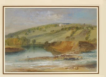 Farnley Hall, vanaf de samenvloeiing van de Wharfe en de Washburn