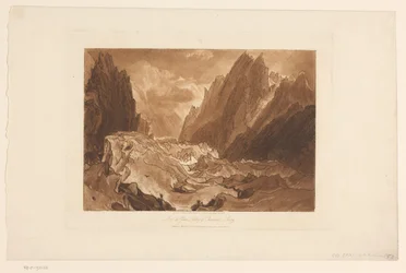 Gezicht op de gletsjer Mer-de-Glace bij Mont Blanc