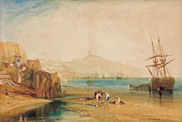 Scarborough, ochtend, jongens die krabben vangen, c. 1810