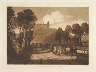 St. Catharines Hill bij Guilford Liber Studiorum, deel VII, plaat 33, juni 1811
