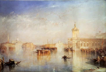 De Dogana, San Giorgio, Citella, vanaf de trappen van de Europa, Venetië, 1842