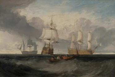 De Victory Keert Terug van Trafalgar, in Drie Posities
