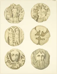 Gewelfstenen (knoppen) in het plafond van de Redcliffe Church