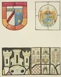 Glas-in-loodraam in Weverskapel in Temple Church