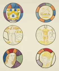 Glas-in-lood in het raam van de Weverskapel in de Tempelkerk
