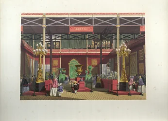 Russische tentoonstelling interieur tijdens de Grote Tentoonstelling in 1851