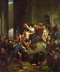 De plundering van een huis op het Venetiaanse eiland Guidecca tijdens de middeleeuwen, 1855