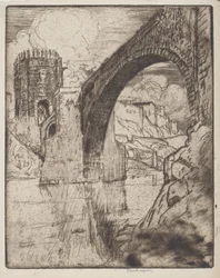 Boog van de brug van Alcantara