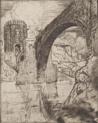 Boog van de brug van Alcantara