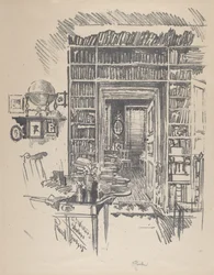 Boekenkamer bij Dr. Wister