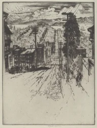 Heuvels op en af naar de Baai, San Francisco