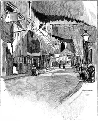 Rue de Beaucaire. Gravure door Joseph Pennell 1888