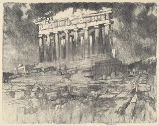 De Gevel van het Parthenon, Zonsondergang