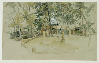 Boeddhistische tempel op Ceylon (Sri Lanka)