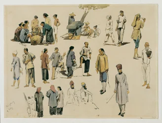 Figurenstudies van Chinezen