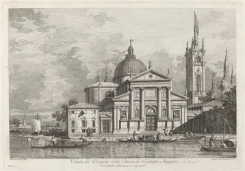 Gezicht op de voorgevel van de kerk van S. Giorgio Maggiore