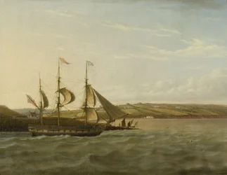 Een schip passeert Portishead, c.1832