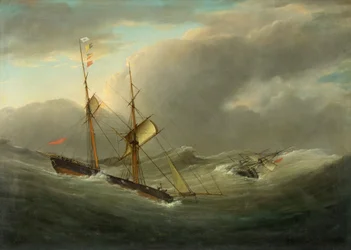 De Brigantijn Tom Cod redt de bemanning van 
