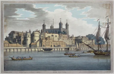 De Tower of London, gegraveerd door J. C. Stadler, gepubliceerd 1795