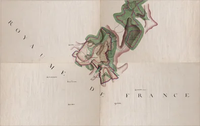 Kaart van Gernelle, België door Joseph de Ferraris (1726 – 1814)