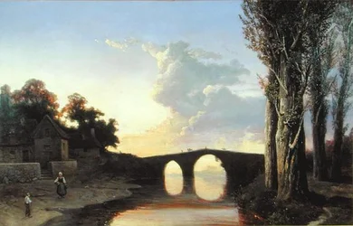 Rivier en Brug in het zuiden van Frankrijk