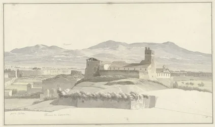 De Thermen van Caracalla, Rome, met Frascati in de verte