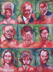 Negen expressieve gezichten