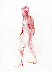 Rood wandelend figuur