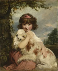 Een jong meisje en haar hond