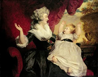 Georgiana, hertogin van Devonshire met haar jonge dochter Lady Georgiana Cavendish