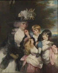 Lady Smith Charlotte Delaval en haar kinderen George Henry, Louisa en Charlotte, 1787