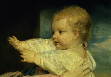 Portret van Caroline, Hertogin van Marlborough met haar dochter Lady Caroline Spencer (detail)