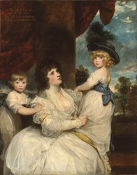 Portret van Jane, Gravin van Harrington, met haar Zonen, de Burggraaf Petersham en de Eerwaarde Lincoln Stanhope