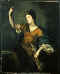 Portret van Lady Anne Dawson, driekwart lengte, als Diana, 1753-54