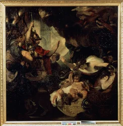 De jonge Hercules die de slangen wurgt