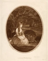 Miss Elizabeth Beauclerc als Una, gegraveerd door Thomas Watson