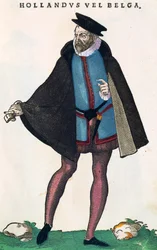 Nederlanders in traditionele klederdracht, gravure uit Habitus praecipuorum popularum