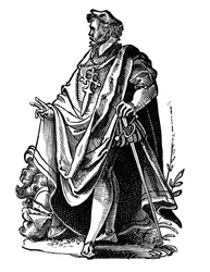 Tempeliersridder in reiskleding, ca. 1119 16e eeuw