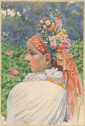 Slowaakse bruid door Joza Uprka (1861-1940)
