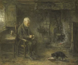 Interieur van een boerenhut