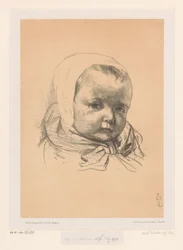 Portret van een baby met muts