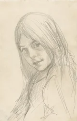 Portret van een meisje met los haar