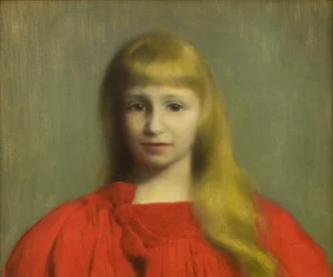 Klein meisje in rode jurk