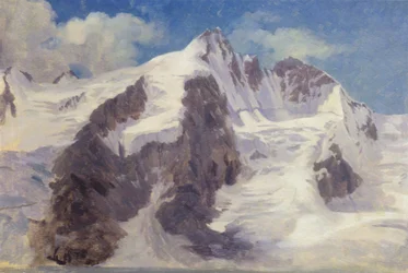Besneeuwde bergtoppen.