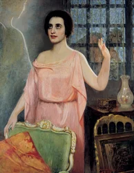 Portret van Margarita Xirgu (1888-1969), in "la Xirgu en cristalline", door de broers Quinteros