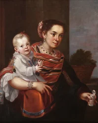 Casta schilderij (Van Spanjaard en Morisca, Albino)
