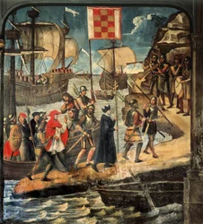 Kardinaal Cisneros landt in Oran, c. 1514