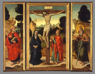 Kruisiging met de Maagd en de heiligen Johannes de Evangelist, Petrus en Paulus, ca. 1520-1540